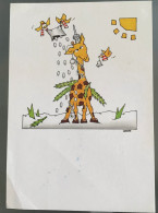 Giraffe - Art Postcard Herre Methorst - Andere & Zonder Classificatie