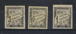 FRANCE Colonies Générales Taxe Ca.1884: Les Y&T 3,11,1 Neufs* - Impuestos