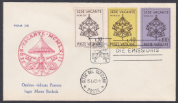 Vatican City 1963 Private FDC Sede Vacante, Death Of Pope John XXIII, Christian, Christianity, Catholic Church, Cover - Cartas & Documentos