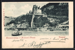 AK Visegrad, Salamon-tornya, Salomons Thurm, Dampfer  - Ungarn
