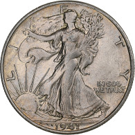 États-Unis, Half Dollar, Walking Liberty, 1941, Philadelphie, Argent, TB+ - 1916-1947: Liberty Walking