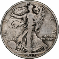 États-Unis, Half Dollar, Walking Liberty, 1939, Philadelphie, Argent, TB - 1916-1947: Liberty Walking (Libertà Che Cammina)