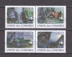 Comores 2009 Mi 2212-2215 In Pairs MNH WWF - FLYING DOGS - Unused Stamps