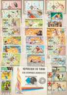 Tchad. Lot N° 145 Composé De 69 Timbres Oblitérés Thème Jeux Olympiques + Un Bloc Oblitéré Munich 1972 - Tschad (1960-...)