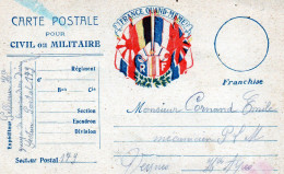 CP- Pour Civil Ou Militaire-   6 Drapeaux - - Guerre De 1914-18