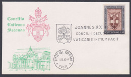 Vatican City 1962 Private Cover 2nd Vatican Ecuminical Council, Pope John XXIII Christianity, Catholic Church - Storia Postale