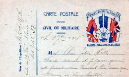 CP- Pour Civil Ou Militaire-   6 Drapeaux - - Oorlog 1914-18