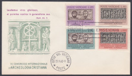 Vatican City 1962 Private FDC International Congress, Christian Archaeology, Archaeological Artifact, Christianity Cover - Brieven En Documenten