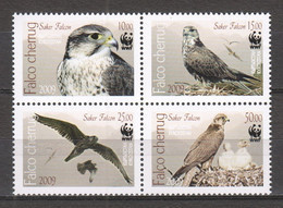 Kyrgystan 2009 Mi 579-582A In Block Of 4 MNH WWF BIRDS OF PREY - FALCONS - Nuevos