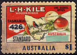 AUSTRALIA 2016 $1 Multicoloured, Nostalgic Fruit Labels-Kile Apples Self Adhesive FU - Gebraucht