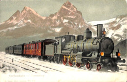 Gotthardbahn - Expresszug (colors E. Goetz Phot 1921) - Göschenen