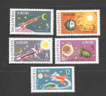 Albania Space 5 Stamps 1963 MNH Mi 779-83. Soviet Spacecraft "Luna 1,2,3" "Venera 1" "Mars 1" - Europa