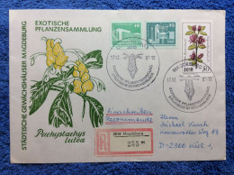 DDR - 1987 R-brief Aus Magdeburg. SST "Exotische Pflanzensammlung. Städtische Gewächshäuser" (2DMK009) - Covers & Documents