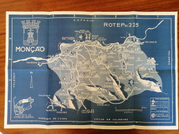 Dépliant Touriste Avec Carte Monção 1960 Portugal Tourist Flyer With Map - Tourism Brochures