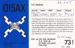 AK 213536 QSL - Finland - Hamina - Radio Amateur