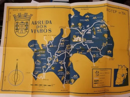 Dépliant Touriste Avec Carte Arruda Dos Vinhos 1955 Portugal Tourist Flyer With Map - Tourism Brochures