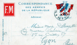 CP- Correspondance Des Armées De La République -  4 Drapeaux - - Guerre De 1914-18