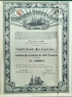 Entreprises Maritimes Belges - Anvers - Action De Capital De 500 Francs - 1920 - Scheepsverkeer