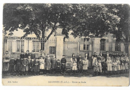 Cpa. 28 ALLONNES (ar. Chartres) Mairie Et Ecole (Bien Animée)   Ed. Pachot - Autres & Non Classés