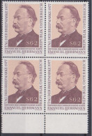 1977 , Mi 1563 ** (2) - 4er Block Postfrisch - Tag Der Briefmarke 1977 - Dr. Emanuel Herrmann - Ungebraucht