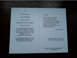 Postambtenaar - Jos Theunis ° Beringen 1950 + Wilrijk 1993 X Anita Liebens - Obituary Notices