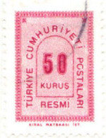 1963 - TURQUIA - SELLO DE SERVICIO - YVERT 85 - Oblitérés