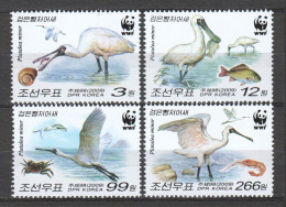 Korea North 2009 Mi 5495-5498 MNH WWF - BLACK-FACED SPOONBILL - Unused Stamps