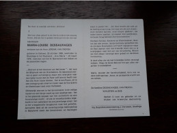 Maria-Louise Dessauvages ° Geluwe 1908 + Sleidinge 1978 X Jérome Van Troyen (Fam: Vuylsteke - Sijs) - Obituary Notices