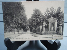 Cpa ISLE-ADAM Rue Mellet Et Monument De Jules Dupré 1908, Adressée Localité De Mont-Notre-Dame (02) - L'Isle Adam