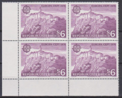 1978 , Mi 1573 ** (2) - 4er Block Postfrisch -  EUROPA : Baudenkmäler - Riegersburg (Steiermark) - Nuevos