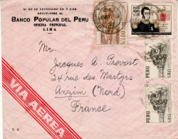 PERU 1958 AIRMAIL LETTER SENT FROM LIMA TO ANZIN - Peru