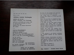 Adriana Leonia Verhaeghe ° Oostende 1905 + Veurne 1975 X Gerard Van Crombrugge (Fam: Verbanck - Neirinck) - Obituary Notices