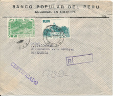 Peru Registered Air Mail Cover Sent To Denmark - Perú