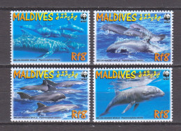Maldives 2009 Mi 4768-4771 In Pairs MNH WWF DOLPHINS - Unused Stamps
