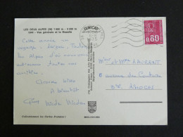 LES DEUX ALPES - ISERE - FLAMME MUETTE SUR MARIANNE BEQUET - VUE GENERALE ET LA MUZELLE - Mechanical Postmarks (Advertisement)