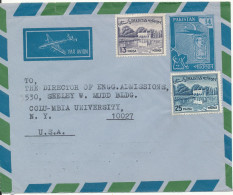 Pakistan Uprated Postal Stationery Cover Sent To USA With Stamps On Front And Backside Of The Cover - Pakistan