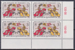 1978 , Mi 1580 ** (2) - 4er Block Postfrisch -  700. Jahrestag Der Schlacht Bei Dürnkrut Und Jedenspeigen - Neufs