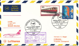 Germany Cover First Lufthansa Flight LH 976 (975) Bremen - München 1-4-1971 - Covers & Documents