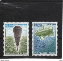 MONACO 1984 Auguste Picard, Ballon Stratosphérique, Bathyscaphe Yvert 1427-1428  NEUF** MNH Cote 3,10 Euros - Nuevos