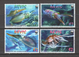 Nevis 2009 Mi 2380-2383 MNH WWF - REEF SQUID - Nuovi