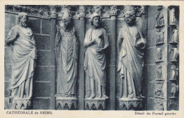 Reims (Marne) La Cathédrale, Détail Du Portal Gauche Ngl #G3586 - Andere & Zonder Classificatie