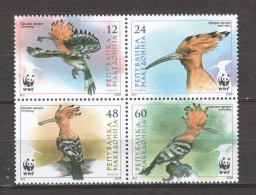 Macedonia 2008 Mi 453-456 In Block Of 4 MNH WWF - HOOPOE BIRD - Ongebruikt