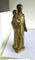 Lade 600- 25-15- S. ANTONIUS - 18 CM - 624 GRAM - METALEN BEELD - STATUE EN MÉTAL - FRANCE - Metal