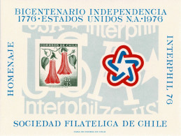 CHILE 1976 SP642 BICENTENARY OF AMERICAN REVOLUTION / INTERPHIL 76 MINT MINIATURE SHEET ** - Cile