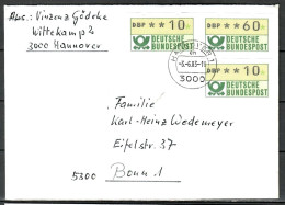 MiNr. ATM 1.1, Inbetriebnahmebeleg SchWzD Vom 03.06.1983 - Postamt Hannover 1, B-1390 - Viñetas De Franqueo [ATM]