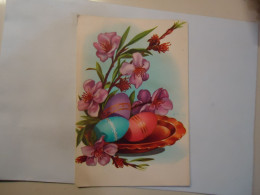 GREECE  POSTCARDS 1982  EASTER ORCHIDS AND EGGS - Easter