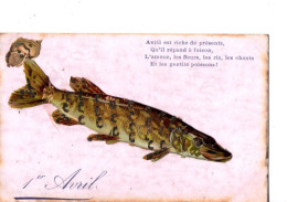 Carte Ajoutis 1er Avril Poisson + Poème RV - 1er Avril - Poisson D'avril