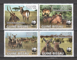 Guine Bissau 2008 Mi 3919-3922 In Pairs MNH - WWF DEFASSA WATERBUCK - Unused Stamps