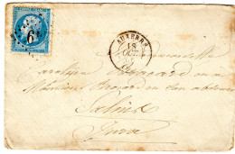 1866  CAD T 15 D' AUXERRE  G C 249  Envoyée à SALINS - 1849-1876: Classic Period