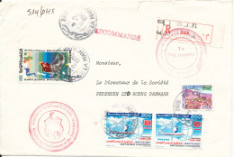Tunisia Registered Cover Sent To Denmark 12-2-1990 Topic Stamps - Tunisie (1956-...)